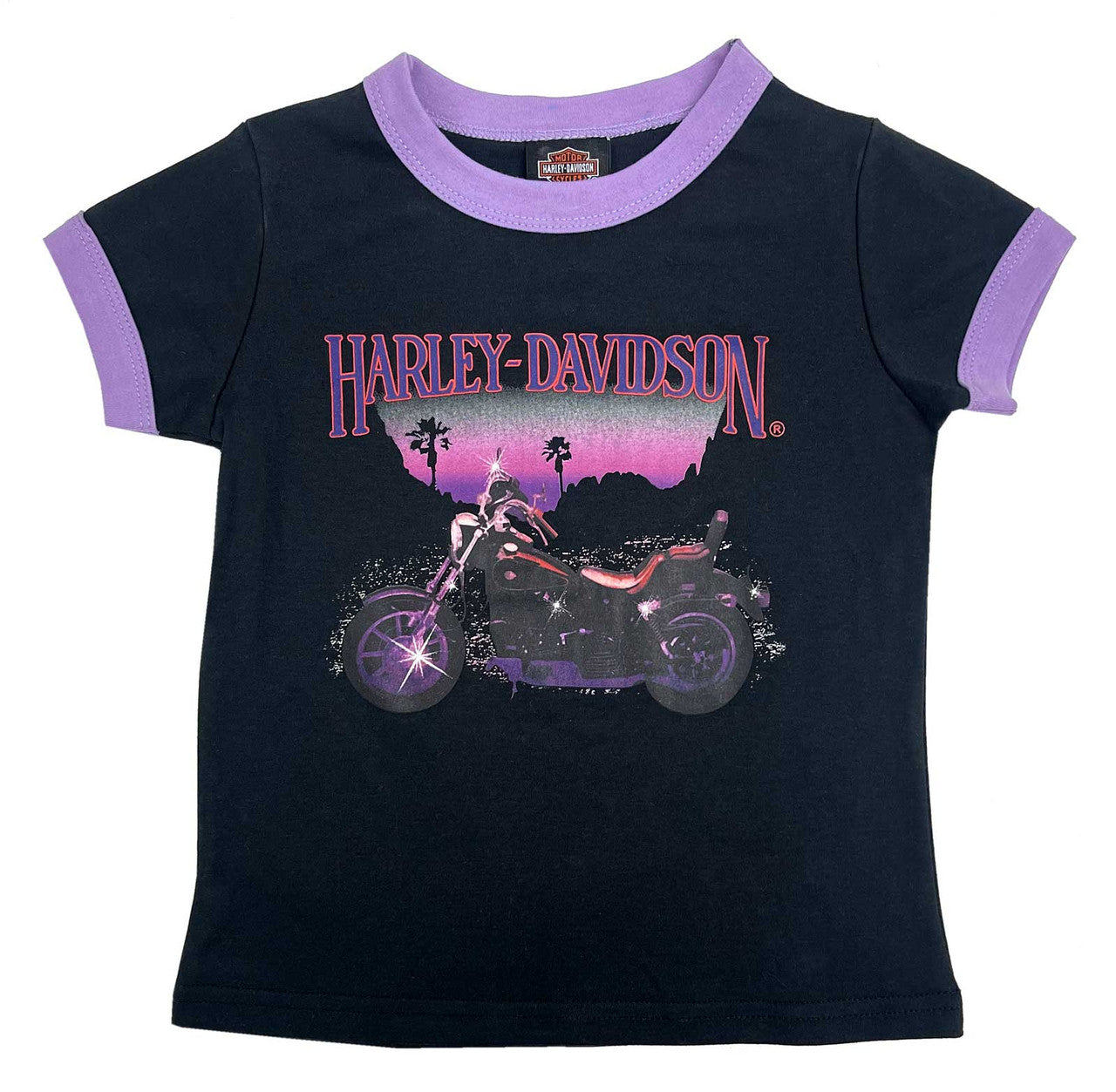 T-shirt à manches courtes pailleté Hpour petite fille, noir/violet (1021536-1041536)