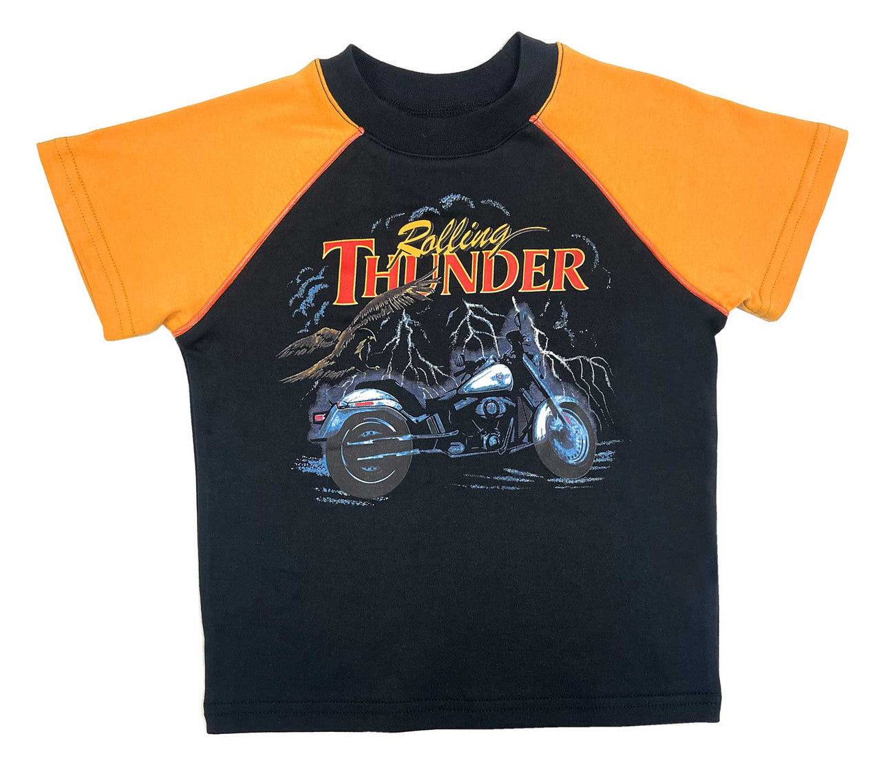 T-Shirt raglan à manches courtes Thunder pour petit garçon, noire (1071526-1081526-1091526)