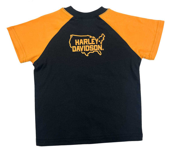 T-Shirt raglan à manches courtes Thunder pour petit garçon, noire (1071526-1081526-1091526)