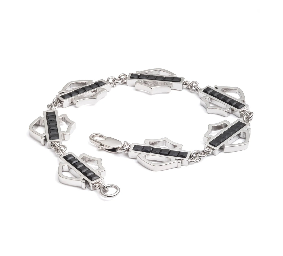 Bracelet Harley-Davidson® pour femme B&S Flex en cristal noir - 34B00274
