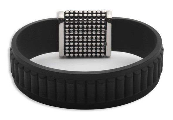 Bracelet jonc en silicone noir Harley-Davidson® pour homme - 34B00278
