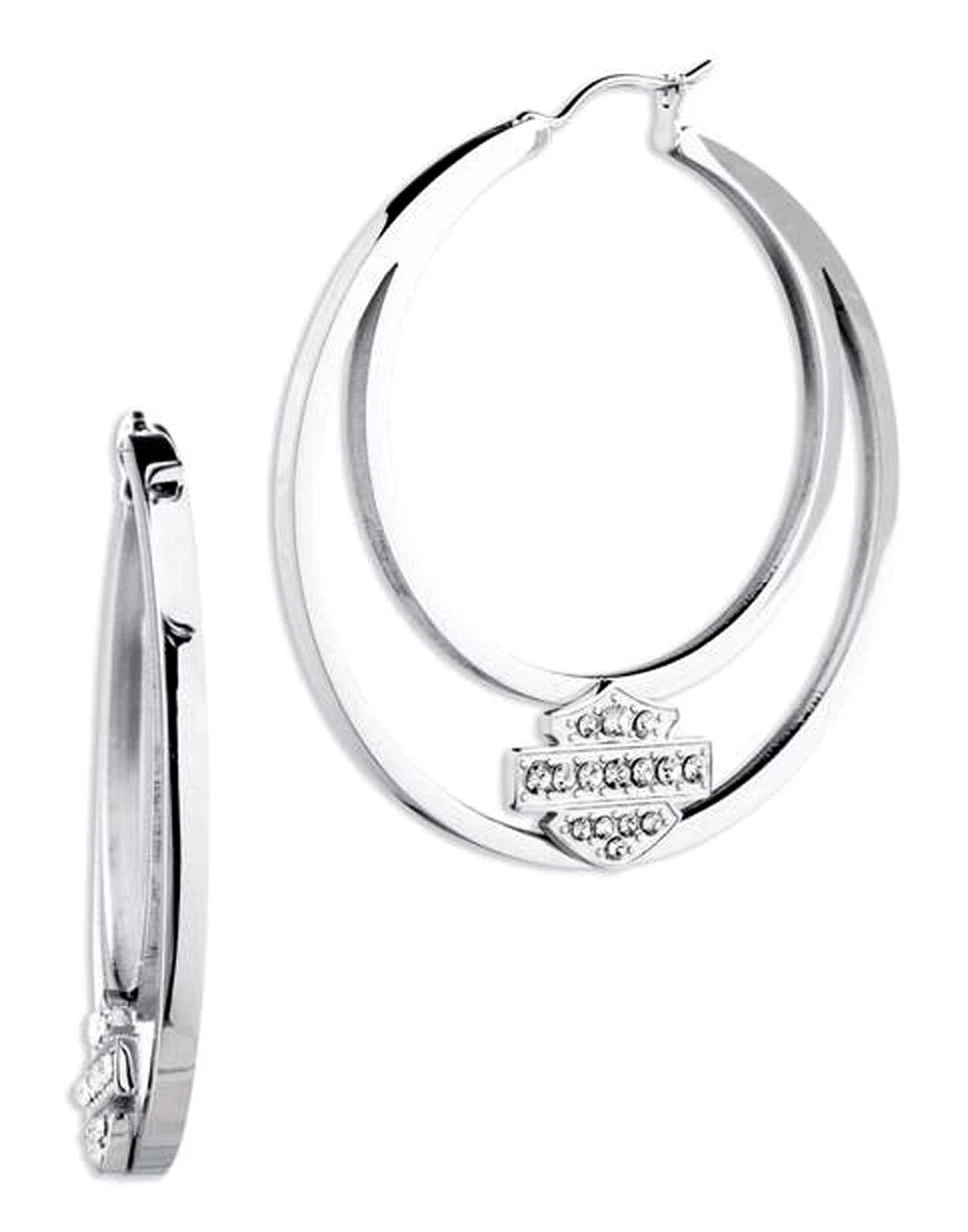Boucles d'oreilles créoles Harley-Davidson® pour femme - 34G00017