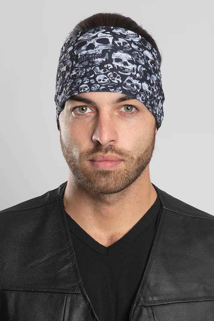 Bandeau EZ Bandz à motif de crânes noirs