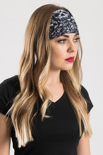 Bandeau EZ Bandz à motif de crânes noirs