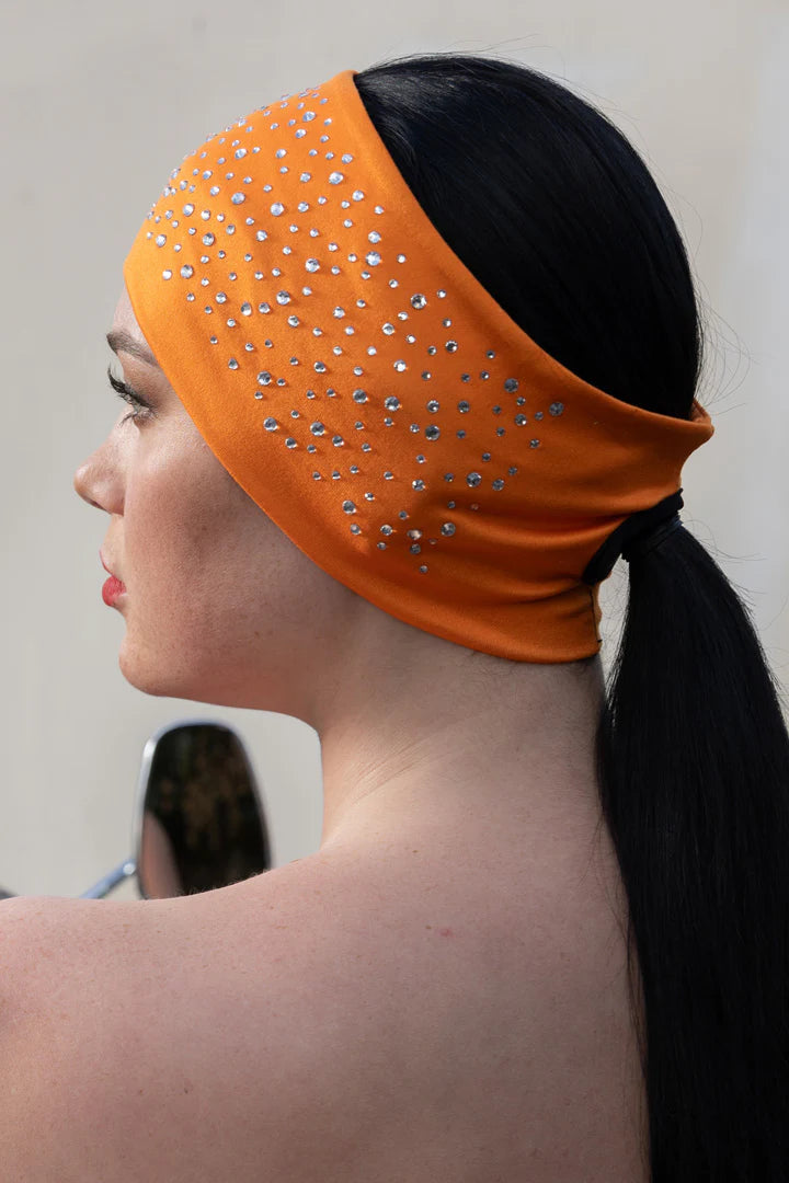 BANDEAU PONYTAIL ORANGE BLING - 58114