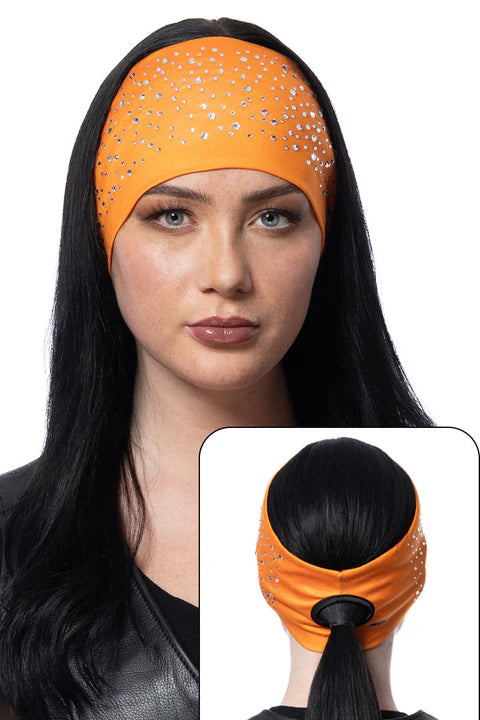 BANDEAU PONYTAIL ORANGE BLING - 58114