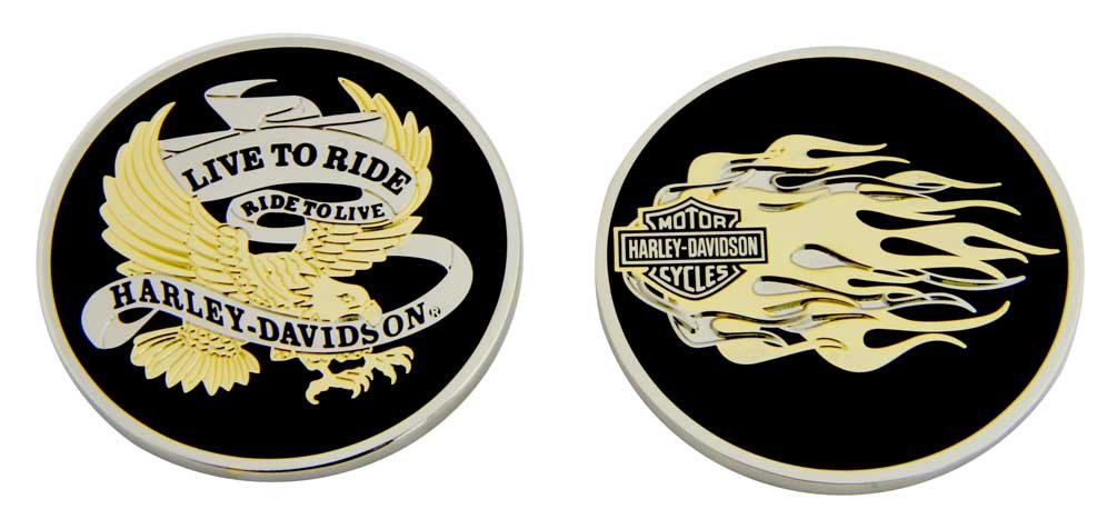 Pièce de Défi Harley-Davidson® Live To Ride Aigle et Flammes, modèle (8007126)