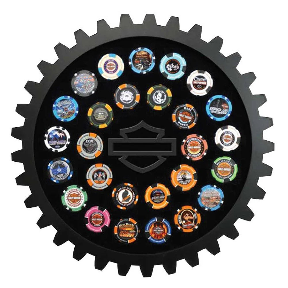 Cadre de jetons de poker Harley-Davidson Sprocket B&S Logo - 6978-GAME
