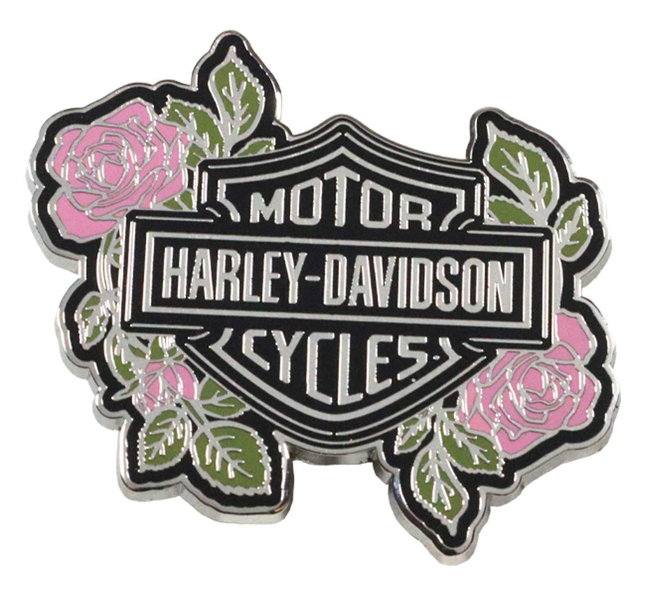 Épinglette en métal Harley-Davidson®, motif orchidée et écusson - 8017835