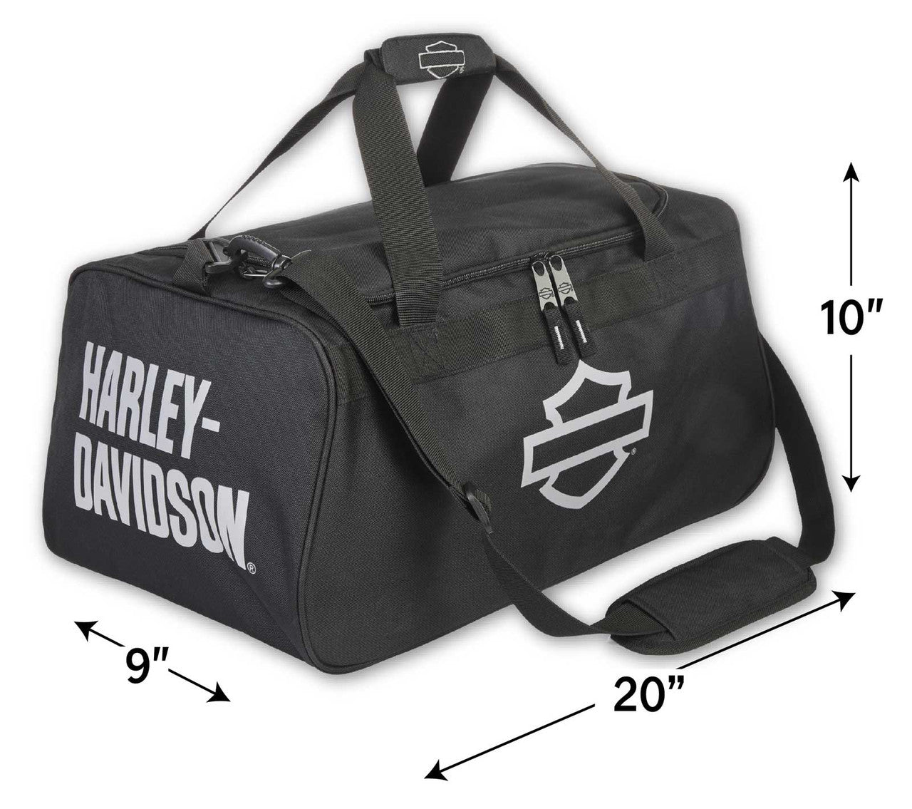 Sac de sport robuste à fermeture éclair avec logo H-D® B&S - 90410-BLACK/GREY