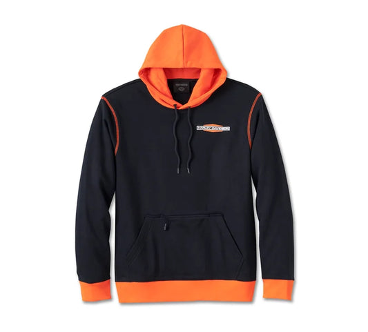 Sweat à capuche Harley-Davidson Kickstart Noir/Orange - 96007-25VM