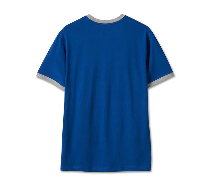 T-shirt Racing Ringer pour homme n° 1 - Bleu véritable - 96043-24vm