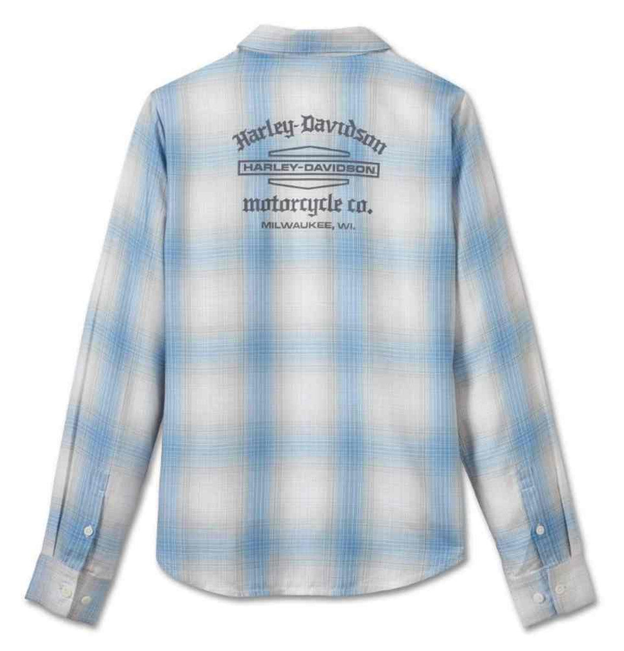 Chemise à carreaux manches longues Stacked B&S pour femme - 96092-25VW