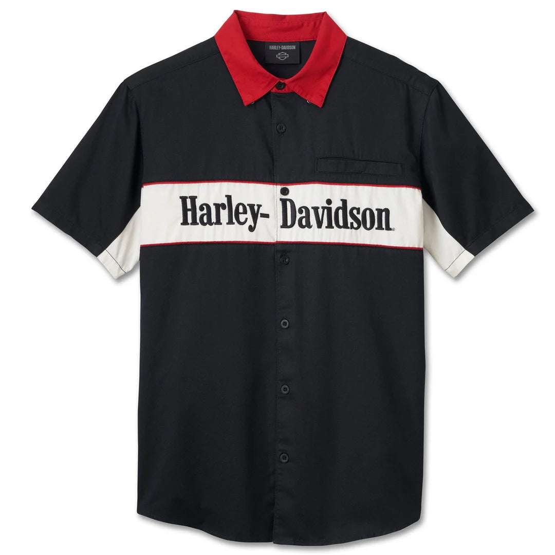 Chemise de mécanicien boutonnée à manches courtes « The Garage » pour homme - 96149-25vm