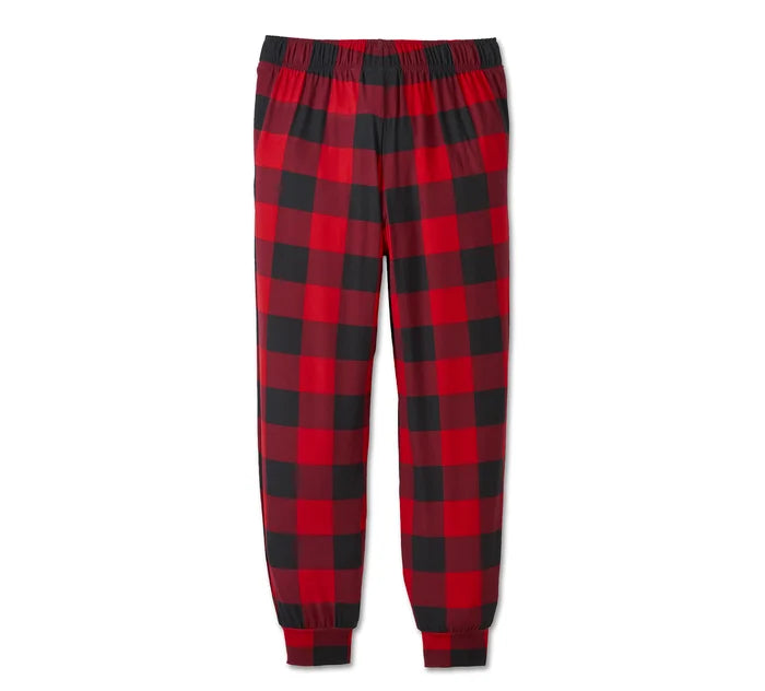 Pyjama à manches longues à carreaux B&S pour femme - 96162-25VW