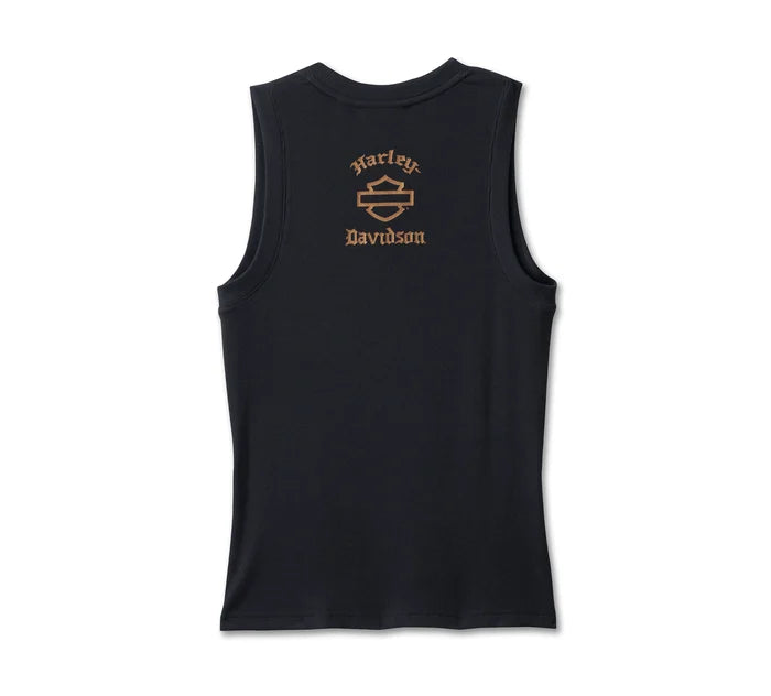 Débardeur Old English pour femme - Harley Black - 96181-25VW