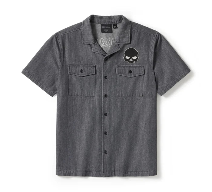 Chemise en jean Willie G Sk**l pour homme - 96383-25VM