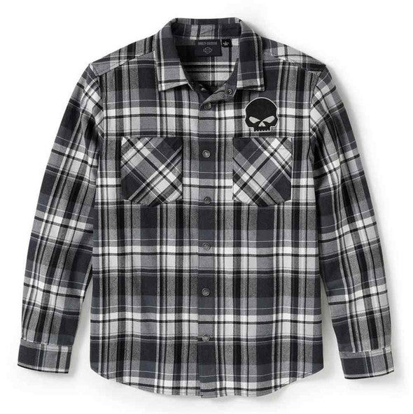Chemise à manches longues à carreaux Willie G Sk**l pour homme - 96394-25VM