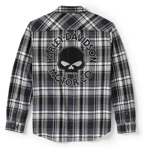 Chemise à manches longues à carreaux Willie G Sk**l pour homme - 96394-25VM