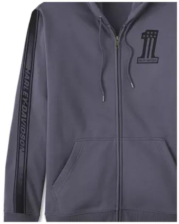 Sweat à capuche zippé Harley-Davidson #1 Racer bleu-gris foncé - 96415-24VM