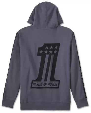 Sweat à capuche zippé Harley-Davidson #1 Racer bleu-gris foncé - 96415-24VM