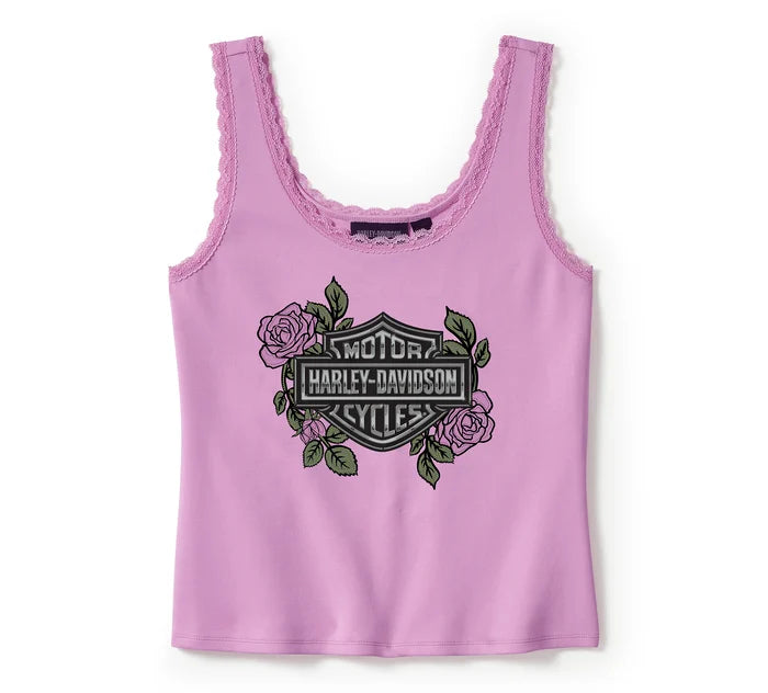 Débardeur femme à bordure en dentelle Rose & Thorn Bling - 96454-25VW