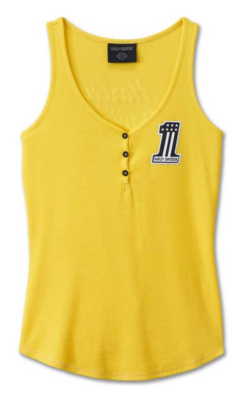 Débardeur sans manches Harley-Davidson® pour femme n° 1 Racing – Jaune 96504-24VW