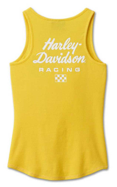 Débardeur sans manches Harley-Davidson® pour femme n° 1 Racing – Jaune 96504-24VW