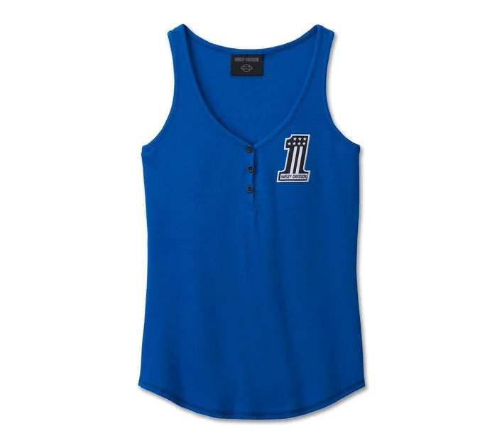 Débardeur de course n°1 pour femme - Bleu lapis (96505-24VW)