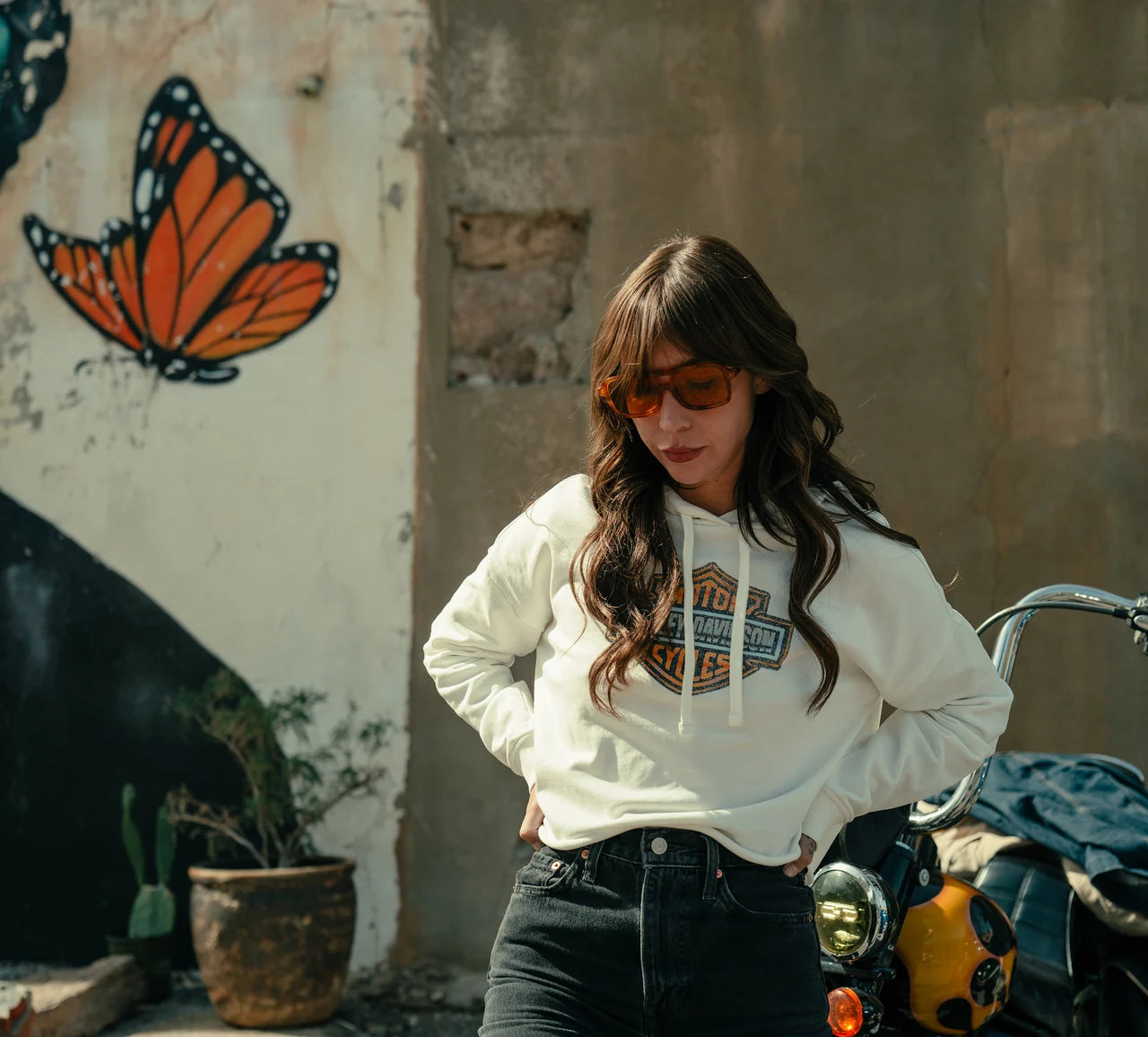 Sweat à capuche court Chrome Evo B&S pour femme - 96521-25VW