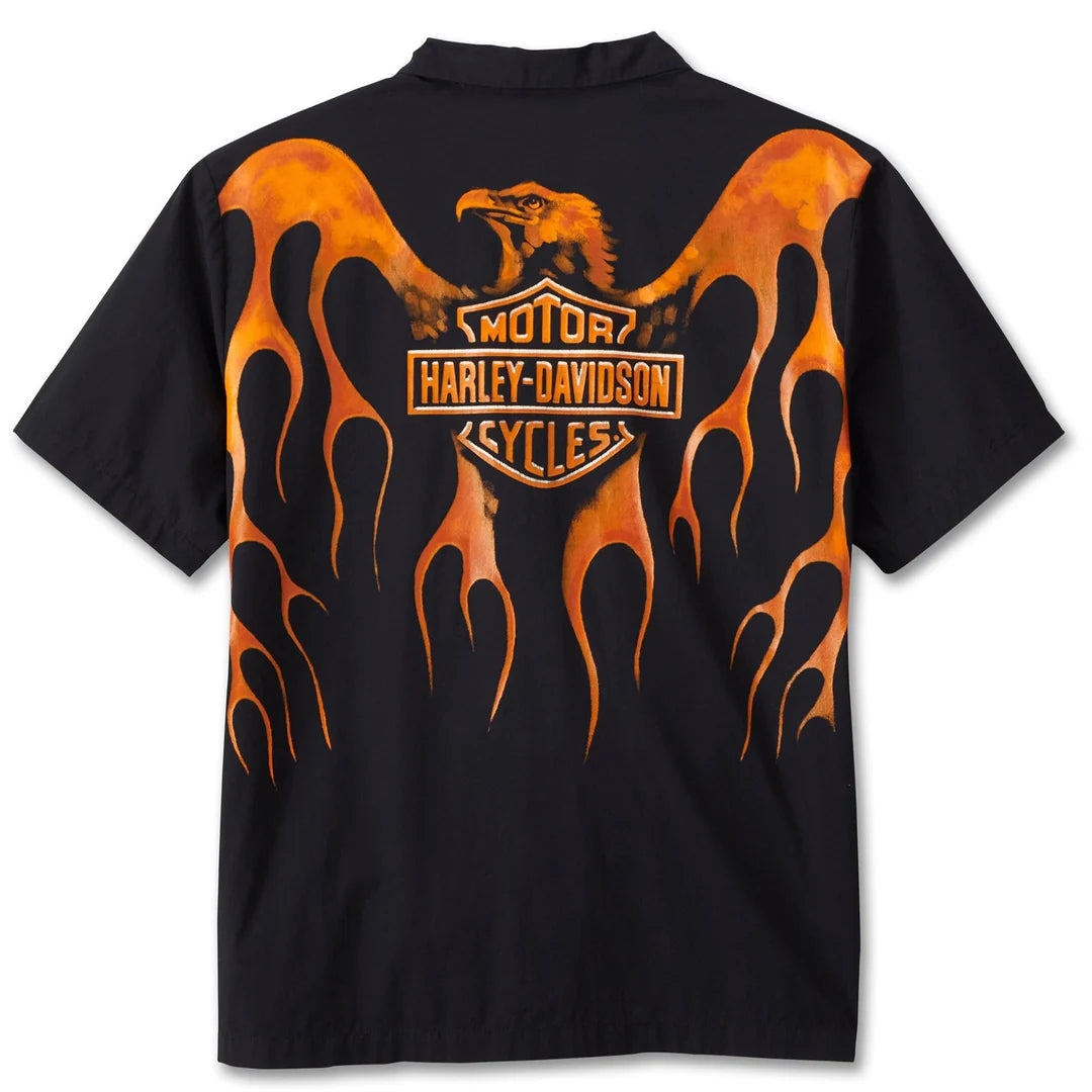 Chemise boutonnée à manches courtes Burning Eagle pour homme - 96553-24VM