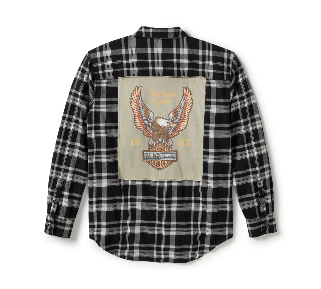 Chemise à manches longues tissée à écussons pour femme - Carreaux - 96556-25VW