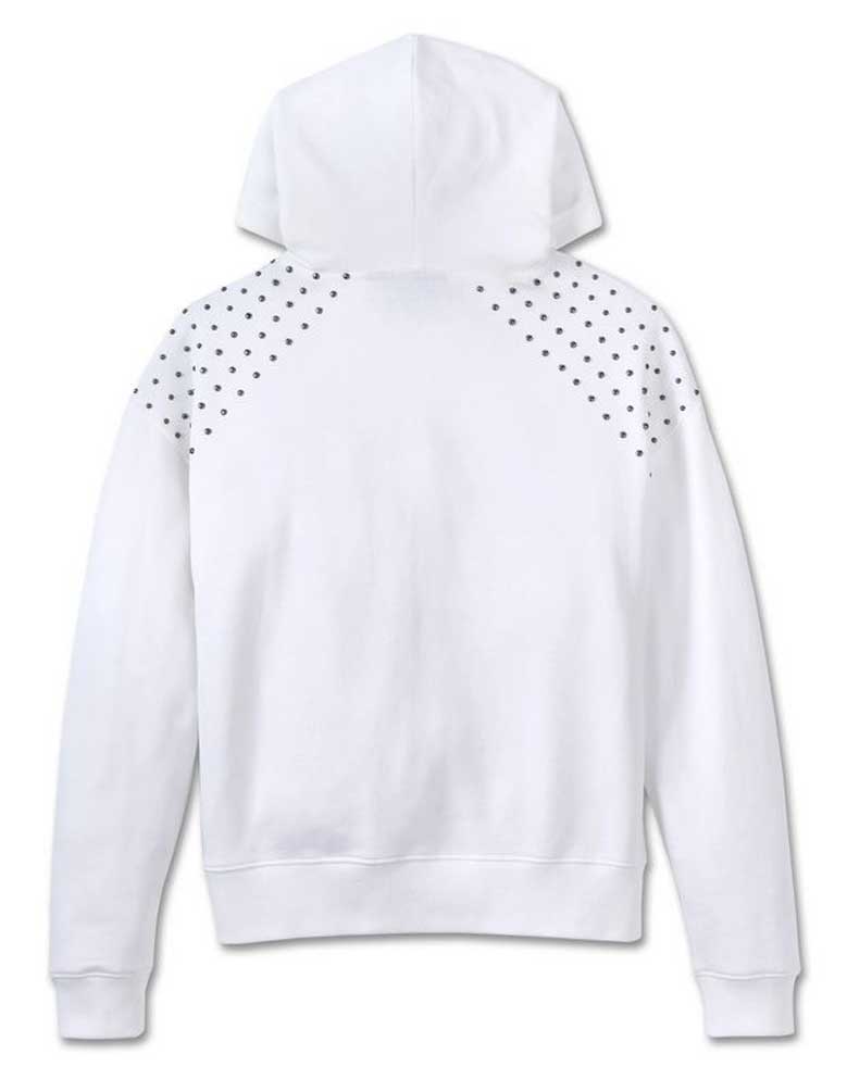 Sweat à capuche clouté pour femme - Blanc brillant