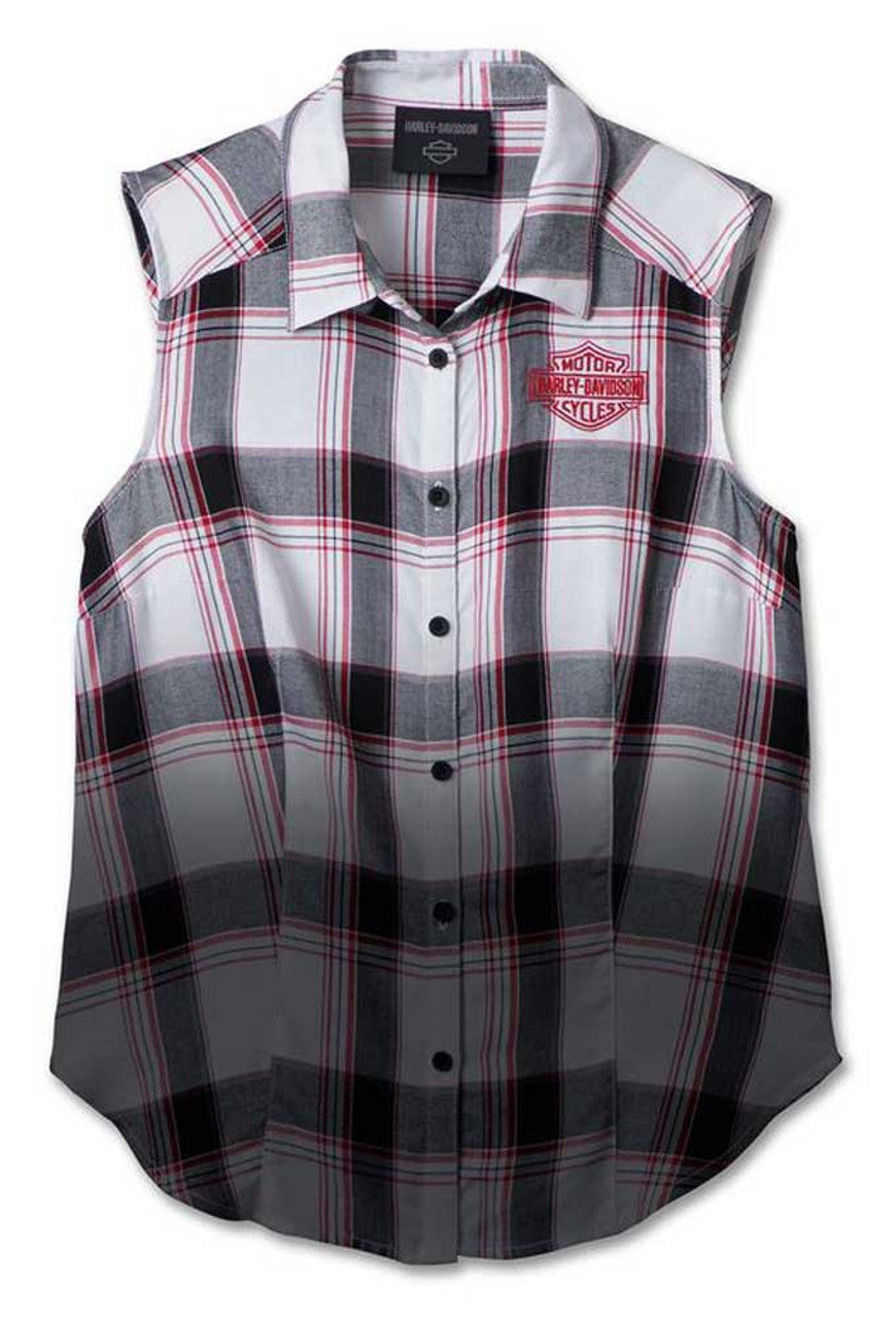 Chemise à carreaux sans manches pour femme - 96613-24VW