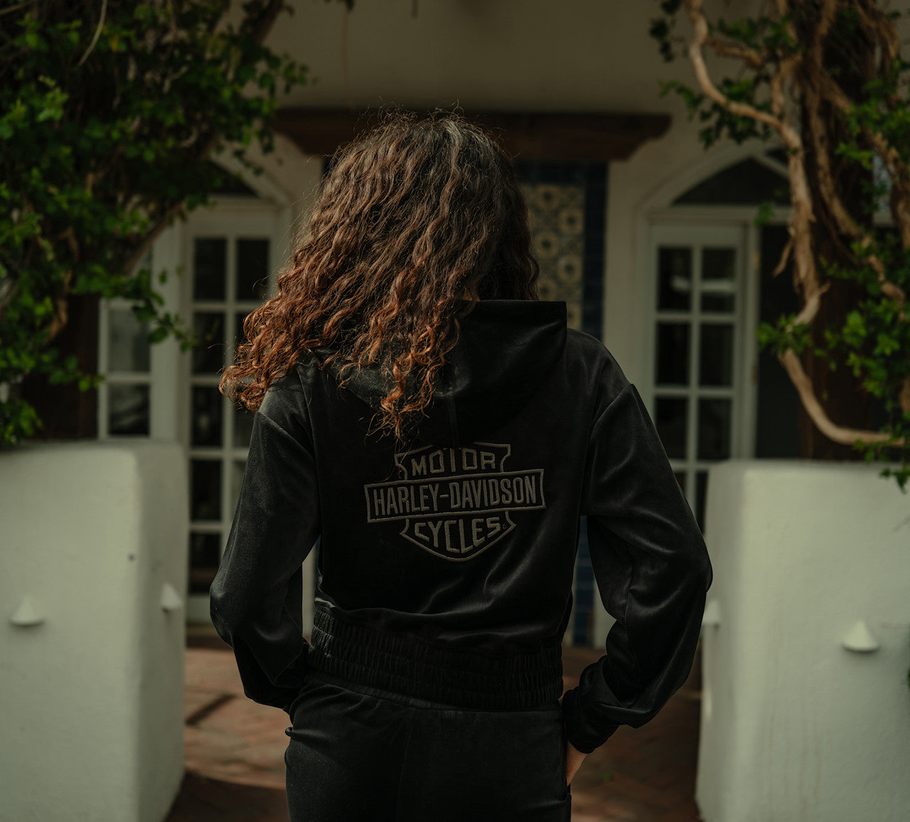 Sweat à capuche zippé en velours pour femme - 96819-25VW