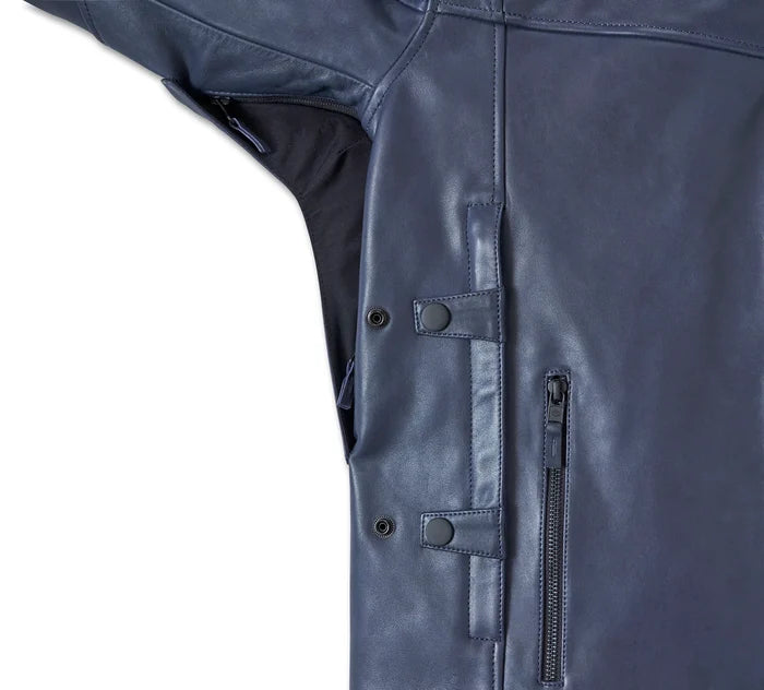 Veste en cuir pour homme Capitol Triple Vent System 2.0 - Bleu ombré - 97022-24VM