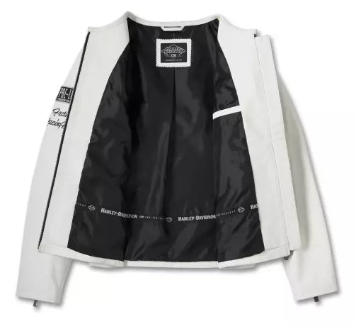 Veste en cuir Harley-Davidson 120e anniversaire pour femme, blanche - 97045-23VW
