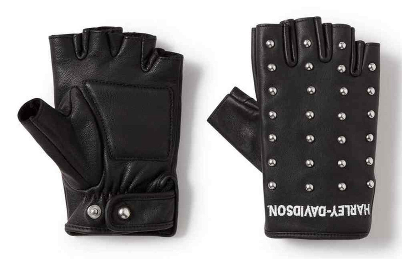 Gants de conduite sans doigts en cuir clouté H-D® pour femme - 97159-25VW