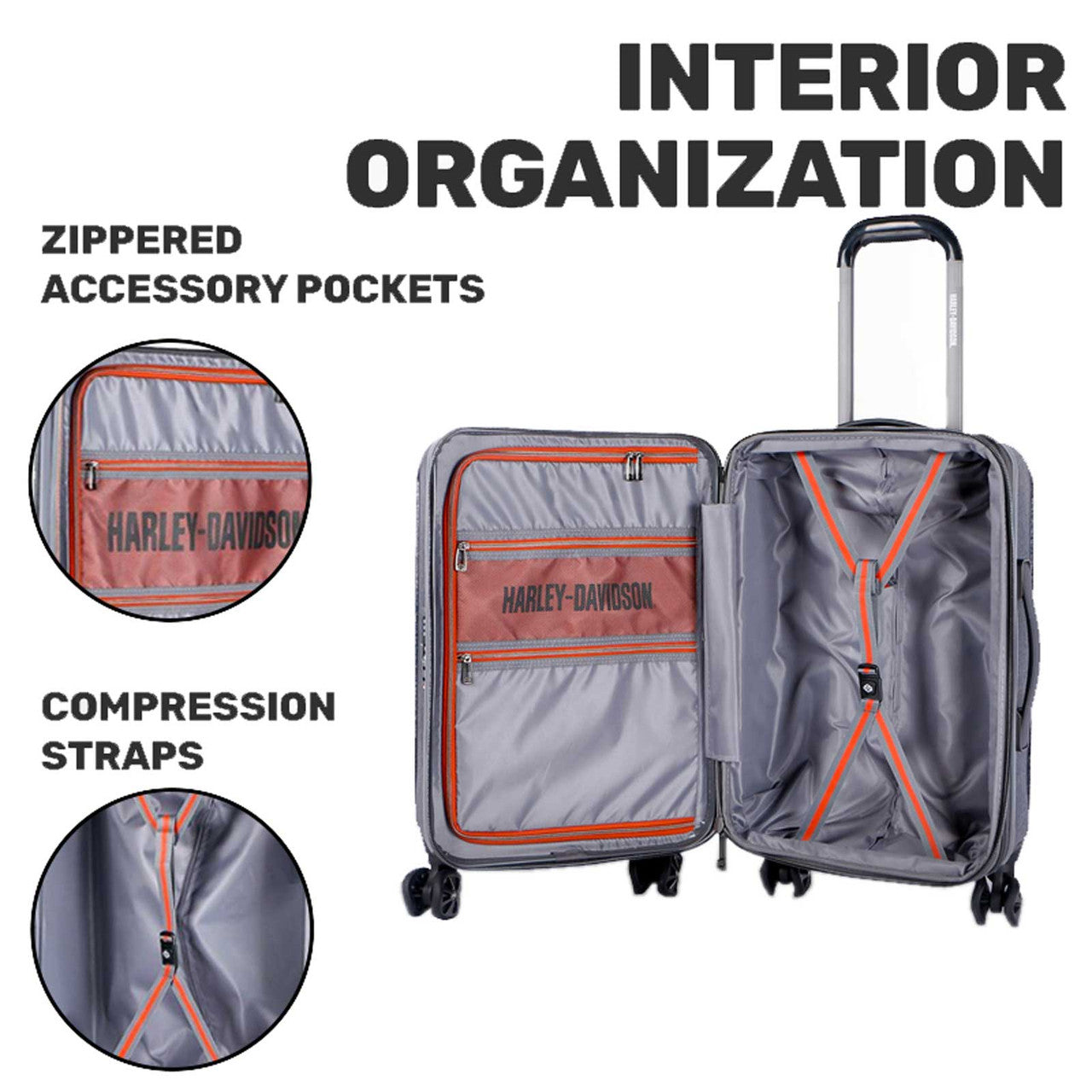 Valise rigide extensible à roulettes H-D® (979-10-**)