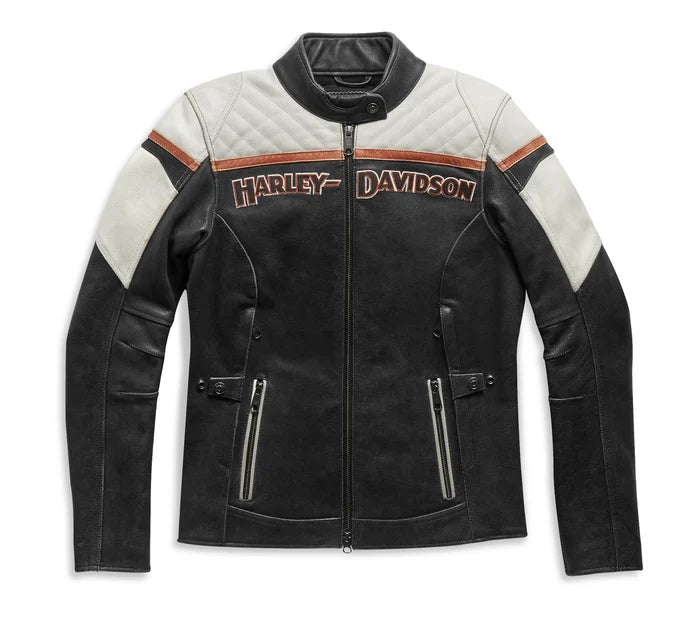 Veste d'équitation en cuir HD Triple Vent Miss Enthusiast II pour femme - 98008-21VW