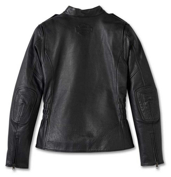 Veste en cuir Captains pour femme, noire - 98018-23VW