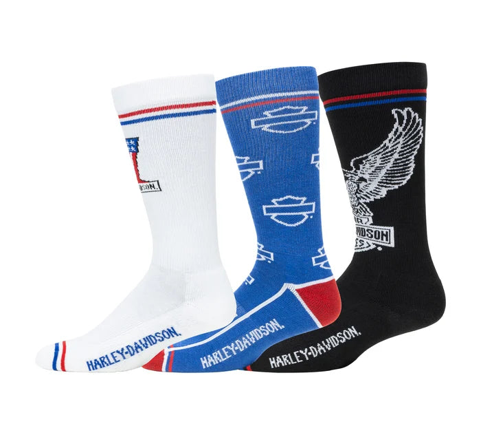 Paquet de 3 paires de bas à logo patriotique – mi-mollet - D3402-990