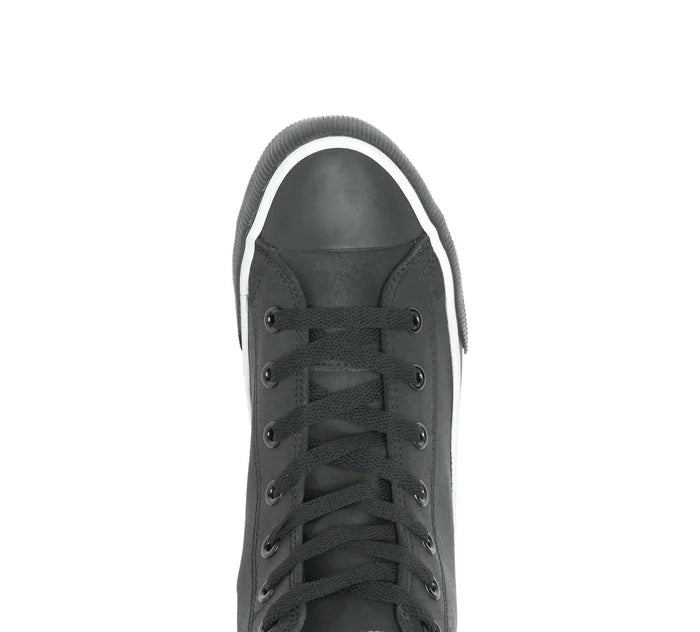 Baskets montantes en cuir noir/blanc Baxter pour homme - D93341