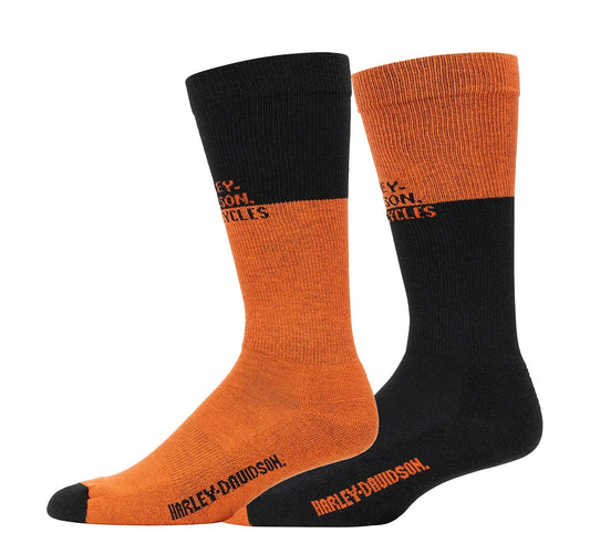 Chaussettes mi-mollet à blocs de couleurs - Lot de 2 - D3226-990