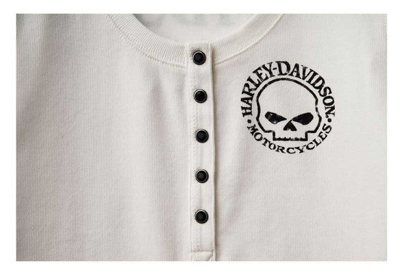 T-shirt Henley à manches longues et boutons-pression pour femme - 99100-22VW