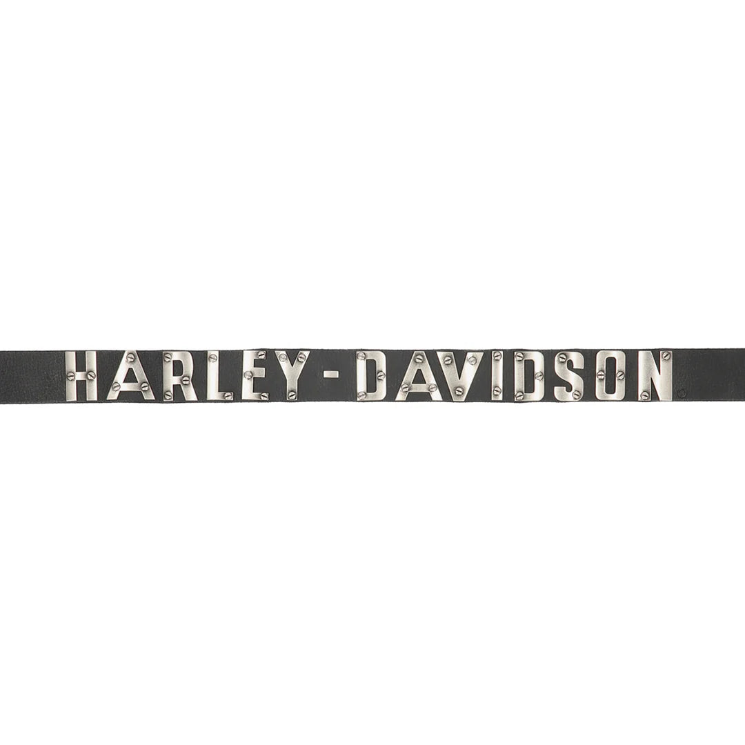 Ceinture Harley-Davidson pour homme, en cuir véritable noir - BMM083