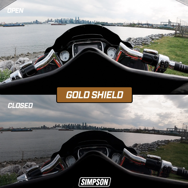 Visière Gold pour casque Simpson Ghost ou Speed Bandit (GBGSE-GOL)
