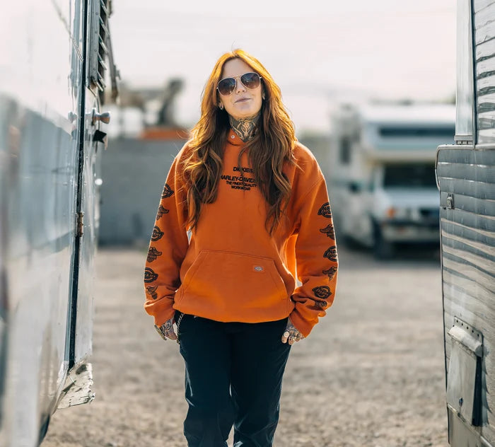 Sweat à capuche Dickies x HD Eagle Sleeve - Orange vintage - 96566-25VX