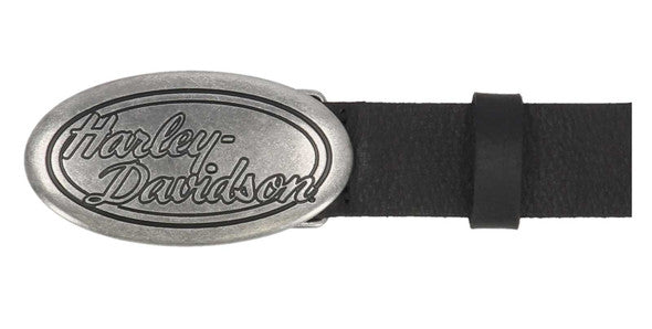 Ceinture H-D® pour femme, boucle ovale HD en cuir véritable - BMW028-BLK