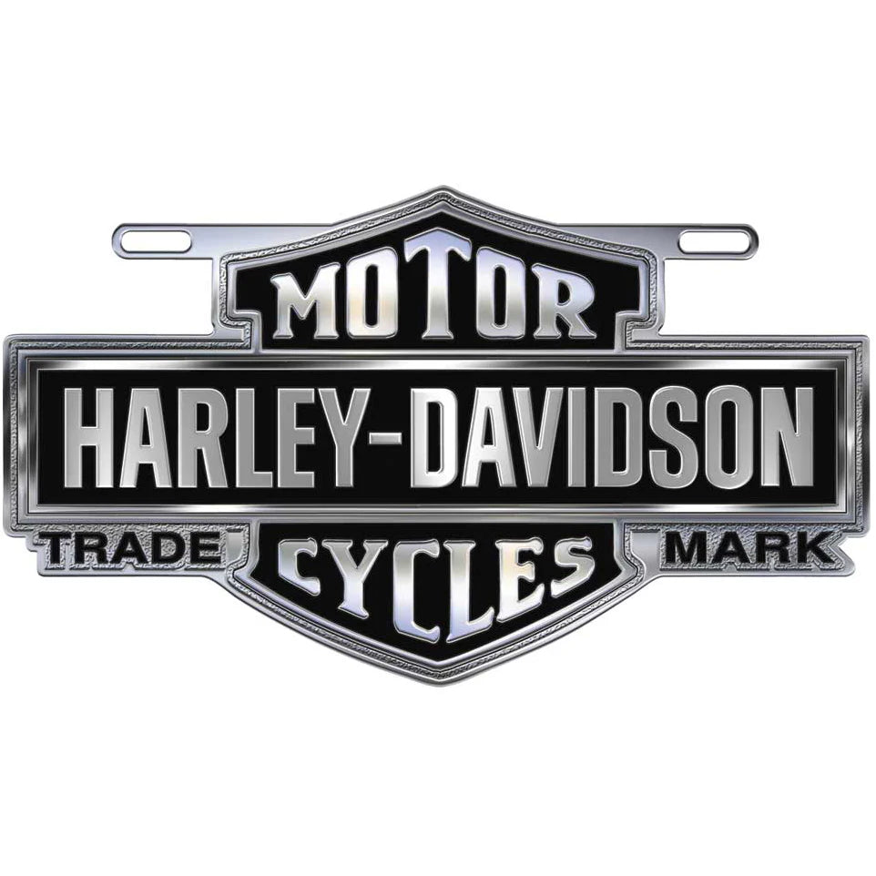 Plaque d'immatriculation avant argentée moulée sous pression Harley-Davidson - CG55036